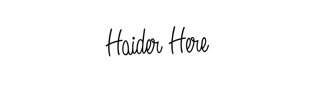 Use a signature maker to create a handwritten signature online. With this signature software, you can design (Angelique-Rose-font-FFP) your own signature for name Haider Here. Haider Here signature style 5 images and pictures png