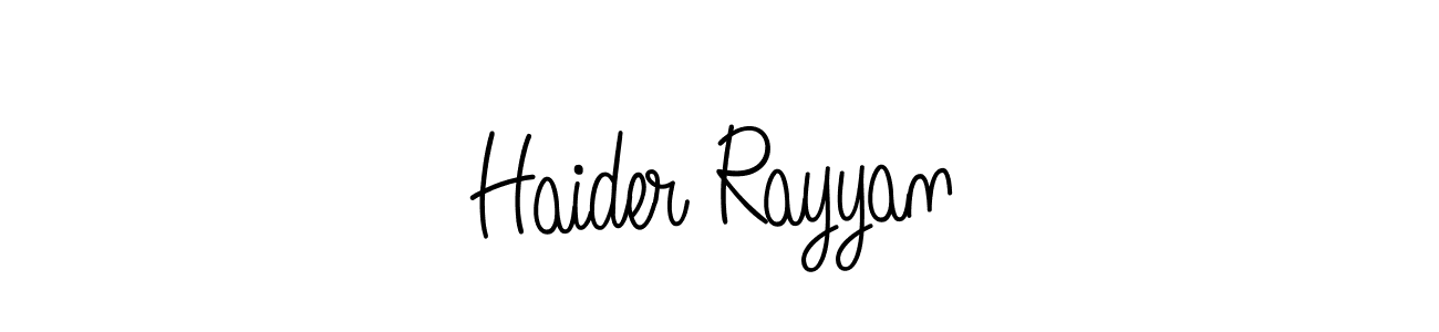 Haider Rayyan stylish signature style. Best Handwritten Sign (Angelique-Rose-font-FFP) for my name. Handwritten Signature Collection Ideas for my name Haider Rayyan. Haider Rayyan signature style 5 images and pictures png