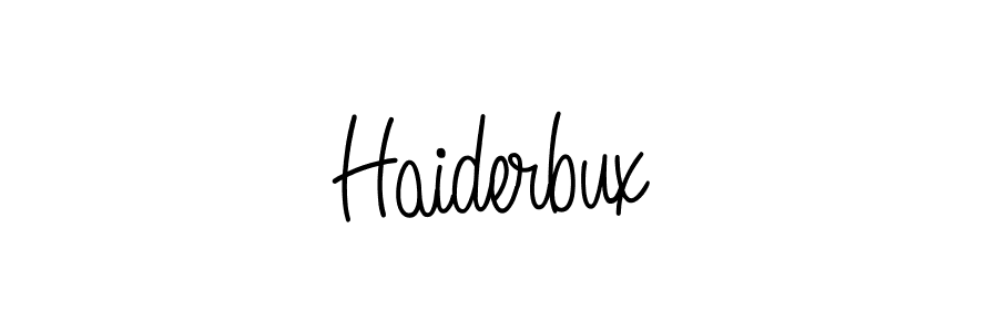You should practise on your own different ways (Angelique-Rose-font-FFP) to write your name (Haiderbux) in signature. don't let someone else do it for you. Haiderbux signature style 5 images and pictures png