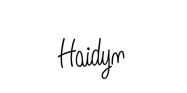 Design your own signature with our free online signature maker. With this signature software, you can create a handwritten (Angelique-Rose-font-FFP) signature for name Haidyn. Haidyn signature style 5 images and pictures png