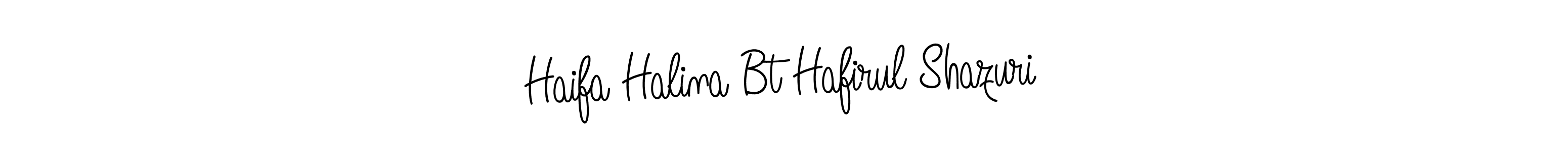 This is the best signature style for the Haifa Halina Bt Hafirul Shazuri name. Also you like these signature font (Angelique-Rose-font-FFP). Mix name signature. Haifa Halina Bt Hafirul Shazuri signature style 5 images and pictures png