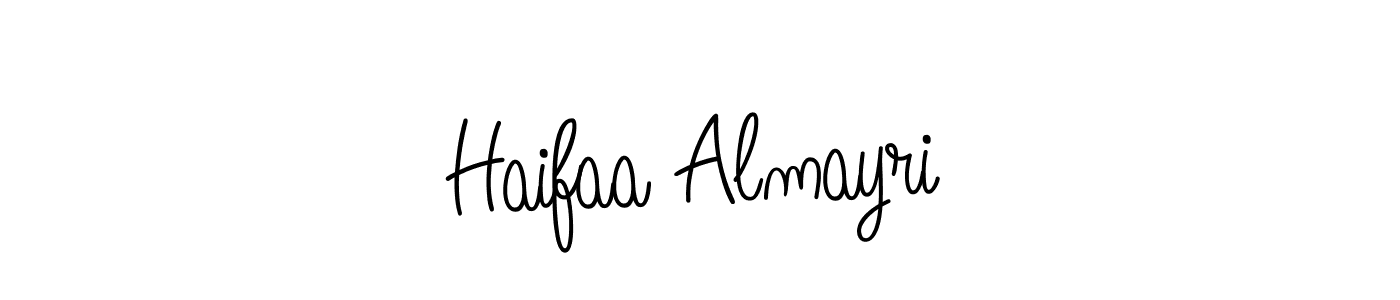 Make a beautiful signature design for name Haifaa Almayri. With this signature (Angelique-Rose-font-FFP) style, you can create a handwritten signature for free. Haifaa Almayri signature style 5 images and pictures png