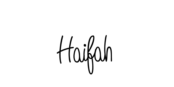 Design your own signature with our free online signature maker. With this signature software, you can create a handwritten (Angelique-Rose-font-FFP) signature for name Haifah. Haifah signature style 5 images and pictures png
