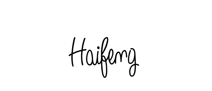 Make a beautiful signature design for name Haifeng. With this signature (Angelique-Rose-font-FFP) style, you can create a handwritten signature for free. Haifeng signature style 5 images and pictures png