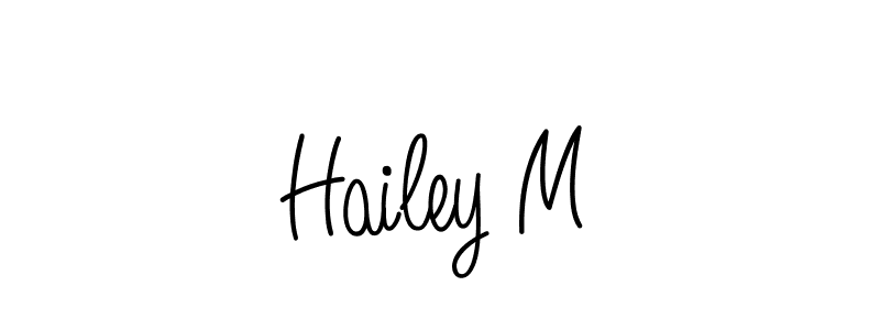 Make a beautiful signature design for name Hailey M. With this signature (Angelique-Rose-font-FFP) style, you can create a handwritten signature for free. Hailey M signature style 5 images and pictures png