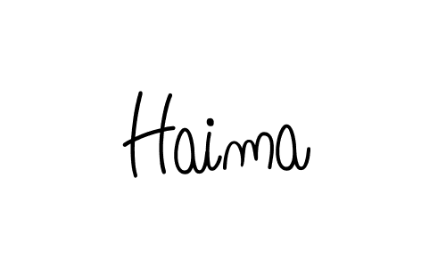 Design your own signature with our free online signature maker. With this signature software, you can create a handwritten (Angelique-Rose-font-FFP) signature for name Haima. Haima signature style 5 images and pictures png