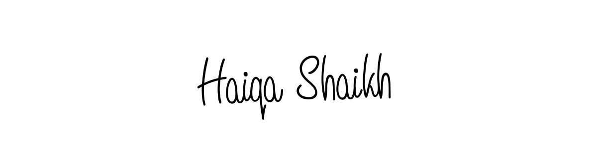 Use a signature maker to create a handwritten signature online. With this signature software, you can design (Angelique-Rose-font-FFP) your own signature for name Haiqa Shaikh. Haiqa Shaikh signature style 5 images and pictures png