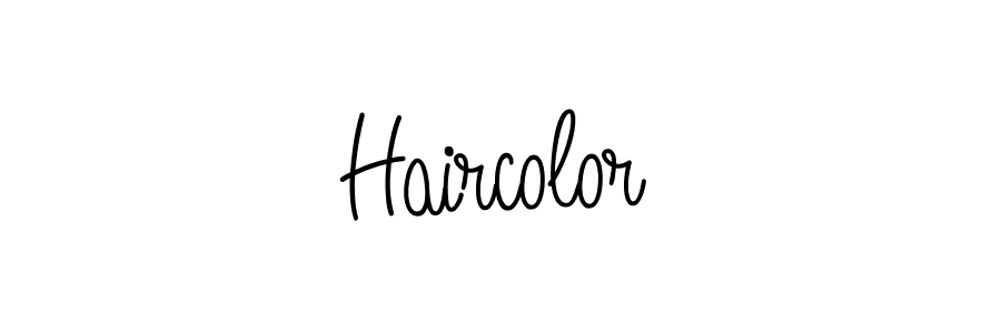 Make a beautiful signature design for name Haircolor. With this signature (Angelique-Rose-font-FFP) style, you can create a handwritten signature for free. Haircolor signature style 5 images and pictures png