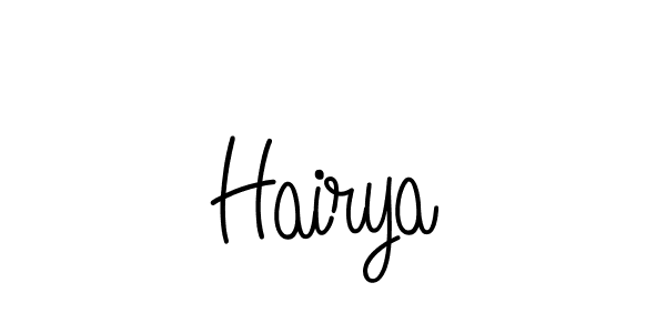 Make a beautiful signature design for name Hairya. With this signature (Angelique-Rose-font-FFP) style, you can create a handwritten signature for free. Hairya signature style 5 images and pictures png