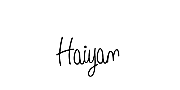 Create a beautiful signature design for name Haiyan. With this signature (Angelique-Rose-font-FFP) fonts, you can make a handwritten signature for free. Haiyan signature style 5 images and pictures png