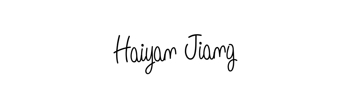 How to make Haiyan Jiang name signature. Use Angelique-Rose-font-FFP style for creating short signs online. This is the latest handwritten sign. Haiyan Jiang signature style 5 images and pictures png