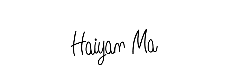 Create a beautiful signature design for name Haiyan Ma. With this signature (Angelique-Rose-font-FFP) fonts, you can make a handwritten signature for free. Haiyan Ma signature style 5 images and pictures png