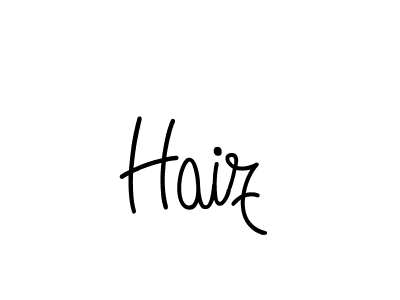 Make a beautiful signature design for name Haiz. With this signature (Angelique-Rose-font-FFP) style, you can create a handwritten signature for free. Haiz signature style 5 images and pictures png