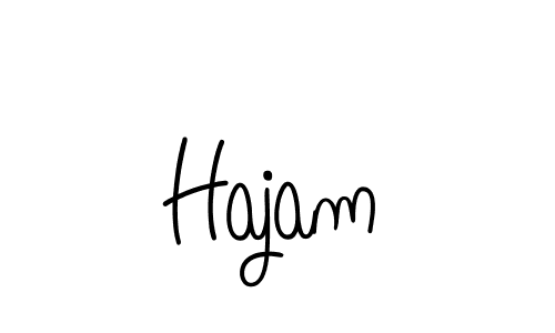 Make a beautiful signature design for name Hajam. With this signature (Angelique-Rose-font-FFP) style, you can create a handwritten signature for free. Hajam signature style 5 images and pictures png