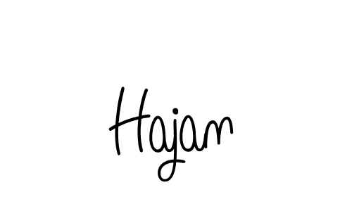 Design your own signature with our free online signature maker. With this signature software, you can create a handwritten (Angelique-Rose-font-FFP) signature for name Hajan. Hajan signature style 5 images and pictures png