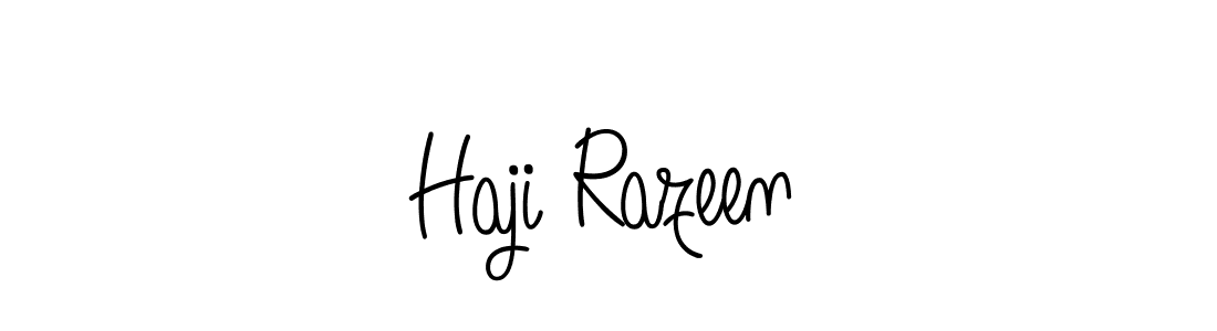 if you are searching for the best signature style for your name Haji Razeen. so please give up your signature search. here we have designed multiple signature styles  using Angelique-Rose-font-FFP. Haji Razeen signature style 5 images and pictures png