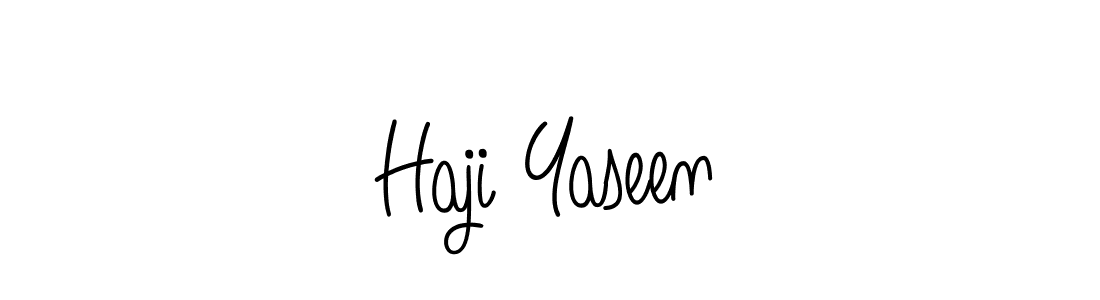 Make a beautiful signature design for name Haji Yaseen. With this signature (Angelique-Rose-font-FFP) style, you can create a handwritten signature for free. Haji Yaseen signature style 5 images and pictures png