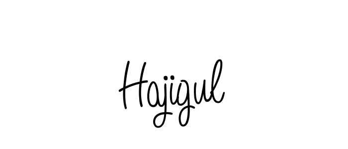 Use a signature maker to create a handwritten signature online. With this signature software, you can design (Angelique-Rose-font-FFP) your own signature for name Hajigul. Hajigul signature style 5 images and pictures png