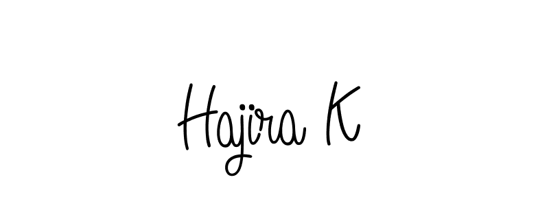 How to Draw Hajira K signature style? Angelique-Rose-font-FFP is a latest design signature styles for name Hajira K. Hajira K signature style 5 images and pictures png