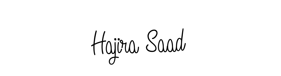 Make a beautiful signature design for name Hajira Saad. With this signature (Angelique-Rose-font-FFP) style, you can create a handwritten signature for free. Hajira Saad signature style 5 images and pictures png