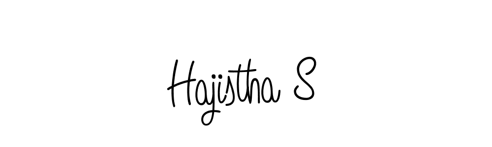 How to make Hajistha S name signature. Use Angelique-Rose-font-FFP style for creating short signs online. This is the latest handwritten sign. Hajistha S signature style 5 images and pictures png