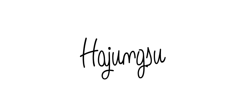 Make a beautiful signature design for name Hajungsu. With this signature (Angelique-Rose-font-FFP) style, you can create a handwritten signature for free. Hajungsu signature style 5 images and pictures png