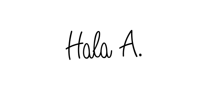 Use a signature maker to create a handwritten signature online. With this signature software, you can design (Angelique-Rose-font-FFP) your own signature for name Hala A.. Hala A. signature style 5 images and pictures png