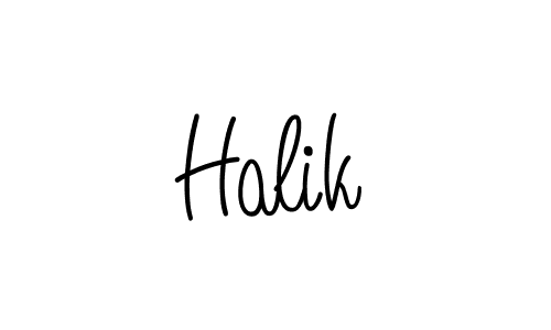 Use a signature maker to create a handwritten signature online. With this signature software, you can design (Angelique-Rose-font-FFP) your own signature for name Halik. Halik signature style 5 images and pictures png