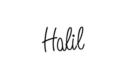 Use a signature maker to create a handwritten signature online. With this signature software, you can design (Angelique-Rose-font-FFP) your own signature for name Halil. Halil signature style 5 images and pictures png