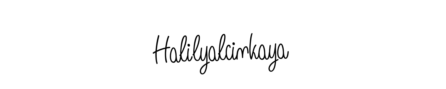 Create a beautiful signature design for name Halilyalcinkaya. With this signature (Angelique-Rose-font-FFP) fonts, you can make a handwritten signature for free. Halilyalcinkaya signature style 5 images and pictures png