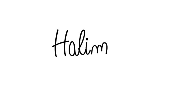 Use a signature maker to create a handwritten signature online. With this signature software, you can design (Angelique-Rose-font-FFP) your own signature for name Halim . Halim  signature style 5 images and pictures png