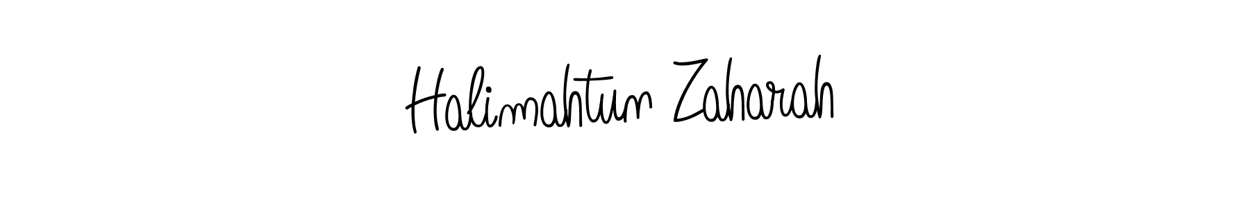 How to make Halimahtun Zaharah name signature. Use Angelique-Rose-font-FFP style for creating short signs online. This is the latest handwritten sign. Halimahtun Zaharah signature style 5 images and pictures png