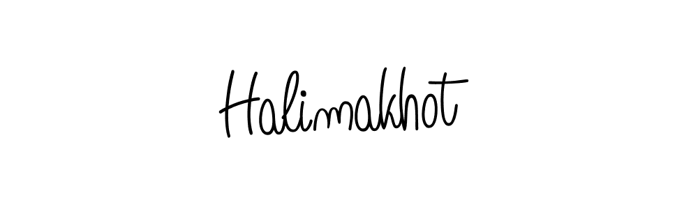 Make a beautiful signature design for name Halimakhot. With this signature (Angelique-Rose-font-FFP) style, you can create a handwritten signature for free. Halimakhot signature style 5 images and pictures png