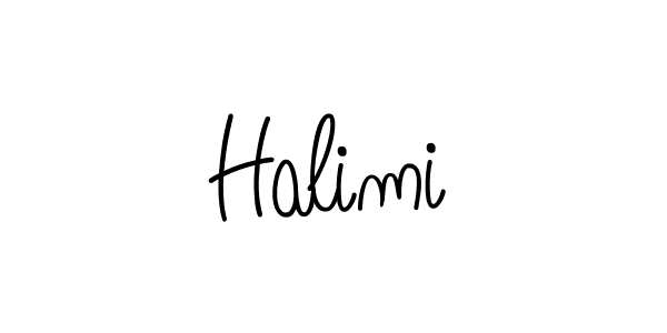 Use a signature maker to create a handwritten signature online. With this signature software, you can design (Angelique-Rose-font-FFP) your own signature for name Halimi. Halimi signature style 5 images and pictures png