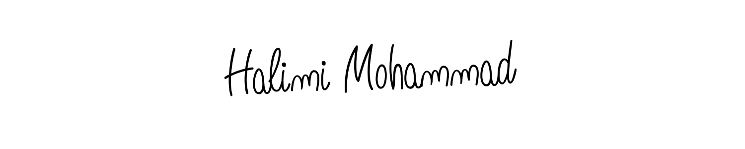 You should practise on your own different ways (Angelique-Rose-font-FFP) to write your name (Halimi Mohammad) in signature. don't let someone else do it for you. Halimi Mohammad signature style 5 images and pictures png