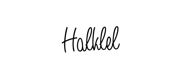 The best way (Angelique-Rose-font-FFP) to make a short signature is to pick only two or three words in your name. The name Halklel include a total of six letters. For converting this name. Halklel signature style 5 images and pictures png