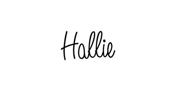 Create a beautiful signature design for name Hallie. With this signature (Angelique-Rose-font-FFP) fonts, you can make a handwritten signature for free. Hallie signature style 5 images and pictures png