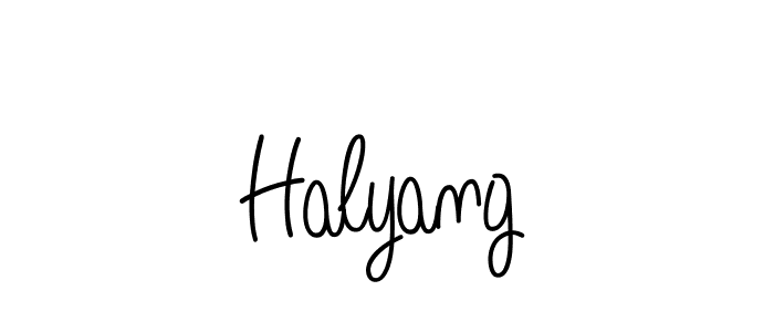 Create a beautiful signature design for name Halyang. With this signature (Angelique-Rose-font-FFP) fonts, you can make a handwritten signature for free. Halyang signature style 5 images and pictures png