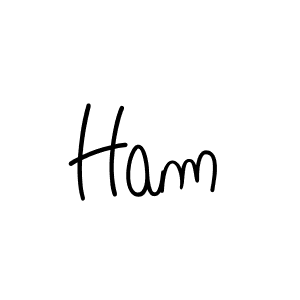 Make a beautiful signature design for name Ham. With this signature (Angelique-Rose-font-FFP) style, you can create a handwritten signature for free. Ham signature style 5 images and pictures png