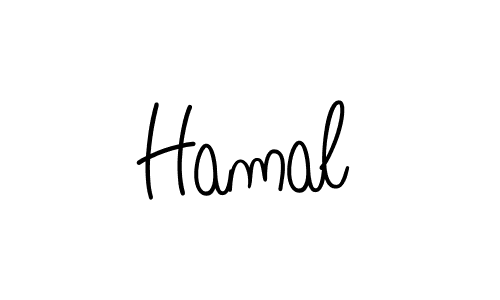 Use a signature maker to create a handwritten signature online. With this signature software, you can design (Angelique-Rose-font-FFP) your own signature for name Hamal. Hamal signature style 5 images and pictures png