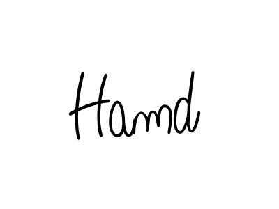 Make a beautiful signature design for name Hamd. With this signature (Angelique-Rose-font-FFP) style, you can create a handwritten signature for free. Hamd signature style 5 images and pictures png