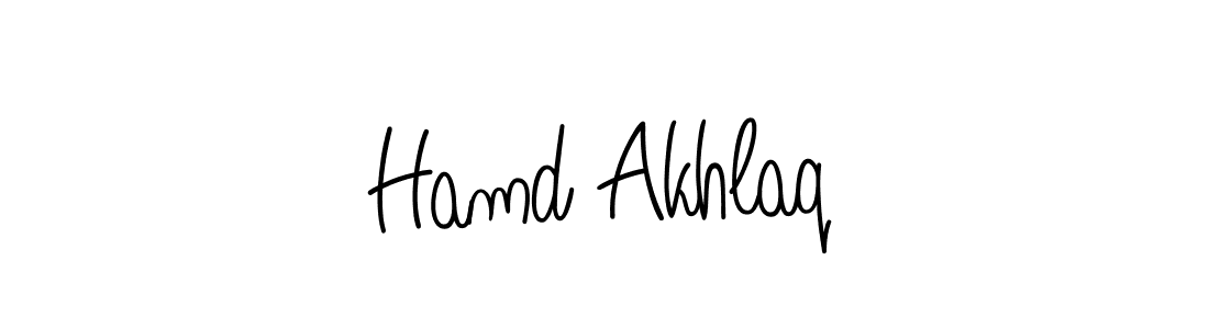 This is the best signature style for the Hamd Akhlaq name. Also you like these signature font (Angelique-Rose-font-FFP). Mix name signature. Hamd Akhlaq signature style 5 images and pictures png