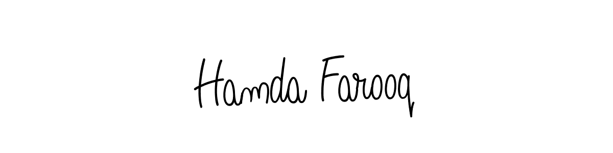 Create a beautiful signature design for name Hamda Farooq. With this signature (Angelique-Rose-font-FFP) fonts, you can make a handwritten signature for free. Hamda Farooq signature style 5 images and pictures png