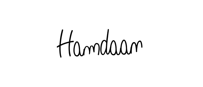 Design your own signature with our free online signature maker. With this signature software, you can create a handwritten (Angelique-Rose-font-FFP) signature for name Hamdaan. Hamdaan signature style 5 images and pictures png