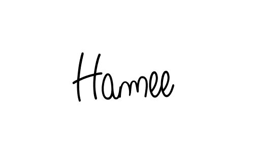 You should practise on your own different ways (Angelique-Rose-font-FFP) to write your name (Hamee) in signature. don't let someone else do it for you. Hamee signature style 5 images and pictures png