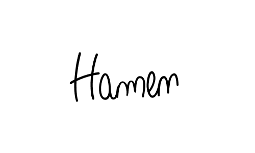 Create a beautiful signature design for name Hamen. With this signature (Angelique-Rose-font-FFP) fonts, you can make a handwritten signature for free. Hamen signature style 5 images and pictures png