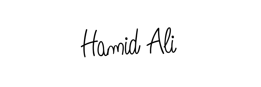 You should practise on your own different ways (Angelique-Rose-font-FFP) to write your name (Hamid Ali) in signature. don't let someone else do it for you. Hamid Ali signature style 5 images and pictures png