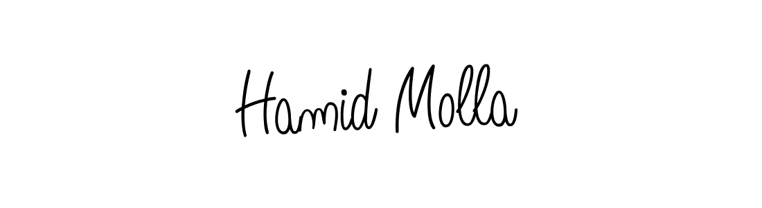Make a beautiful signature design for name Hamid Molla. With this signature (Angelique-Rose-font-FFP) style, you can create a handwritten signature for free. Hamid Molla signature style 5 images and pictures png