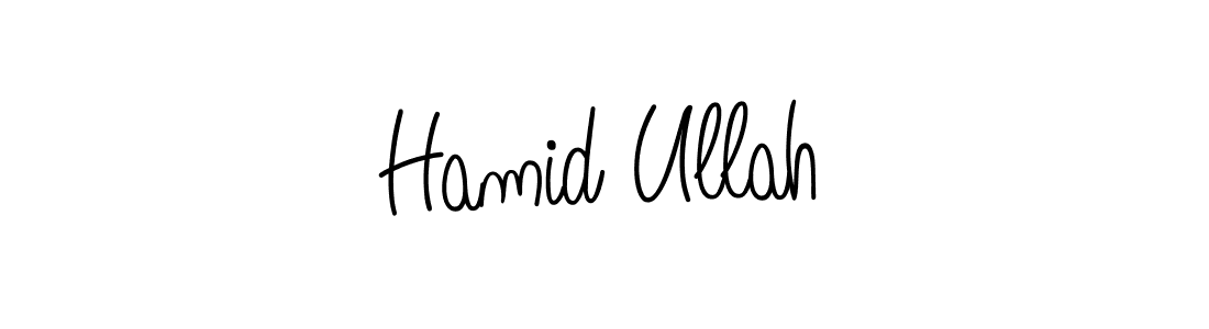 You should practise on your own different ways (Angelique-Rose-font-FFP) to write your name (Hamid Ullah) in signature. don't let someone else do it for you. Hamid Ullah signature style 5 images and pictures png