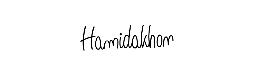 How to make Hamidakhon name signature. Use Angelique-Rose-font-FFP style for creating short signs online. This is the latest handwritten sign. Hamidakhon signature style 5 images and pictures png